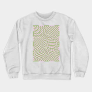 Checkerboard Pattern - Green Pink Crewneck Sweatshirt